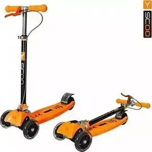 Самокат Y-Scoo MAXI CITY RT Simple Gagarin трансформер с ручным тормозом orange