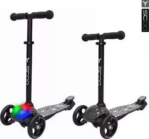 Самокат Y-Scoo RT Trio Diamond 120 Kaleidoscope светящаяся платформа black/white