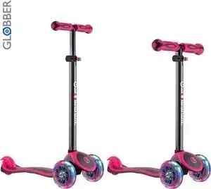 Самокат Globber 442-132 Primo Plus Titanium с 3 светящимися колесами Neon Pink
