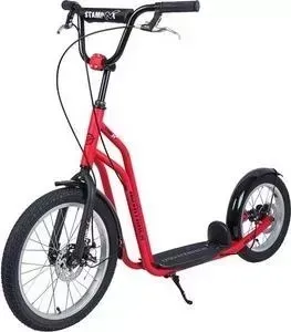 Самокат NOVATRACK внедорожный City Line с дисковыми тормозами колеса 18"/14" max 120кг красный 1262
