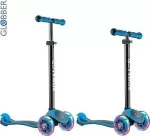 Самокат Globber 442-130 Primo Plus Titanium с 3 светящимися колесами Neon Blue