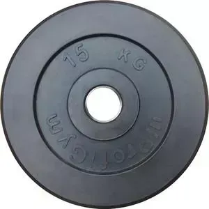 Диск обрезиненный ProfiGym d 51 мм чёрный 15,0 кг