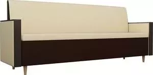 Кухонный диван АртМебель Модерн экокожа бежевый/коричневый