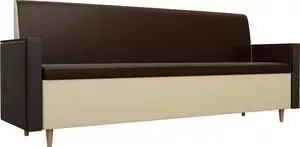 Кухонный диван АртМебель Модерн экокожа коричневый/бежевый