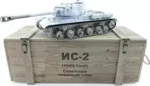 Радиоуправляемый танк Taigen ИС-2 модель 1944, СССР, зимний, деревянная коробка RTR масштаб 1:16 2.4G - TG3928-1S-BOX