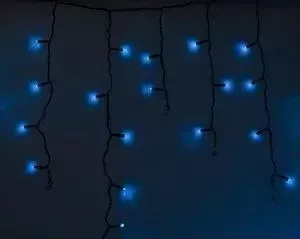 Гирлянда Neon-Night Айсикл (бахрома) светодиодный, 2,4 х 0,6 м, черный провод, 230 В, диоды синие, 88 LED