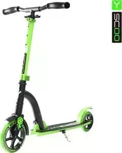 Самокат Y-Scoo RT 180 SLICKER с амортизатором Deluxe green