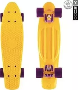 Скейтборд RT 401-Y Fishskateboard 22" винил 56,6х15 с сумкой YELLOW/dark purple