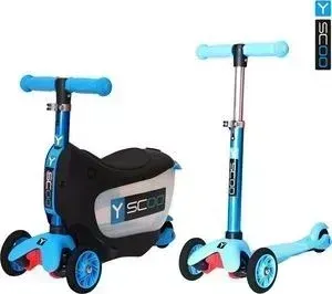 Самокат Y-Scoo 3 в 1 Mini JumpGo aqua