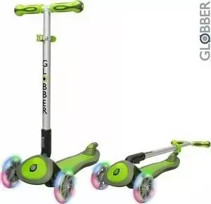 Самокат Globber 445-106 ELITE SL My Free Fold up со светящимися колесами GREEN