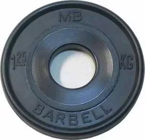 Диск обрезиненный MB Barbell 51 мм 1.25 кг черный "Евро-Классик" (Олимпийский)