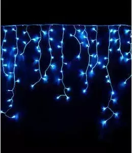 Светодиодная бахрома Light синяя 3,1x0,5 прозрачный провод