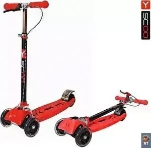 Самокат Y-Scoo MAXI CITY RT Simple Gagarin трансформер с ручным тормозом red (4960)