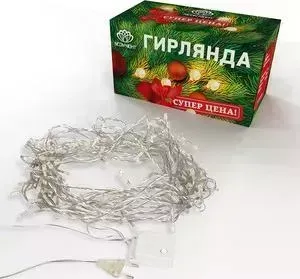 Гирлянда Neon-Night 100 ТЕПЛЫЙ БЕЛЫЙ 10 метров, прозрачный ПВХ, с контроллером