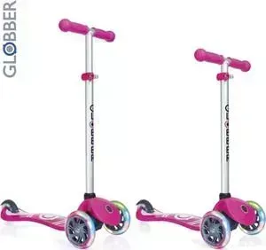 Самокат Y-Scoo GLOBBER PRIMO Fantasy с 3 светящимися колесами LOGO Neon pink (6554)
