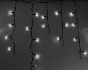 Гирлянда Neon-Night Айсикл (бахрома) светодиодный, 2,4 х 0,6 м, черный провод, 230 В, диоды белые, 88 LED