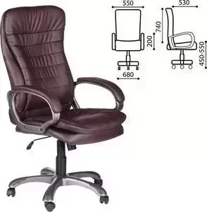 Кресло офисное Brabix Omega EX-589 экокожа, коричневое 531401