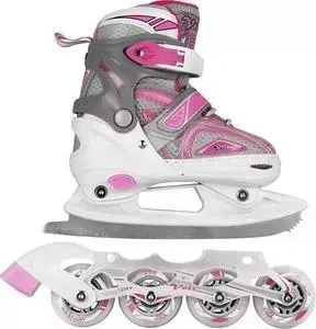 Коньки-ролики 2 в 1 MaxCity Volt Ice розовый р.35-38