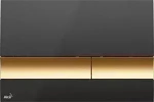 Кнопка смыва AlcaPlast черная/золотая (M1728-5)