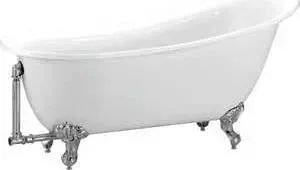 Акриловая ванна BELBANGO 170x76x81 см свободностоящая исполнение хром (BB06-1700-CRM)