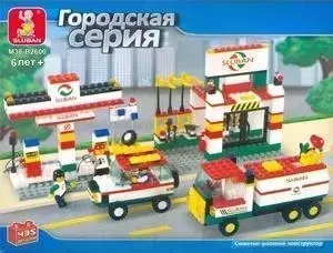 Конструктор  * Пластиковый Ausini Новогодний магазин с фигурками людей - 25611