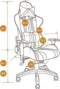 Кресло офисное TetChair iCar кож/зам, черный/оранжевый
