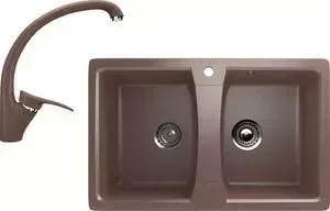 Мойка кухонная ULGRAN Комплект U-402 терракотовый