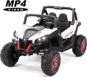 Двухместный полноприводный электромобиль XMX White UTV-MX Buggy 12V MP4 - 603-WHITE-MP4