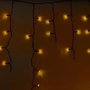 Гирлянда Neon-Night Айсикл (бахрома) светодиодный, 2,4 х 0,6 м, черный провод, 230 В, диоды желтые, 88 LED