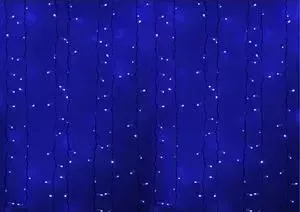 Гирлянда Neon-Night "Светодиодный Дождь" 2х1,5м, постоянное свечение, белый провод, 230 В, диоды СИНИЕ, 360 LED