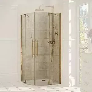 Душевой уголок Huppe Studio Victorian 90x90 профиль бронза, стекло с рисунком (SV0801.031.343 )