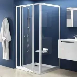 Душевой уголок RAVAK Supernova SDOP+PSS 100x80 с поддоном, матовый Пеарл, белый