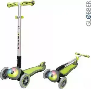 Самокат Globber 448-106 ELITE F My Free Fold up со светящейся платформой GREEN