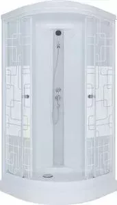 Душевая кабина TRITON Стандарт А ДН3 100х100 задние стенки белые, стекла квадраты (Щ0000020751)