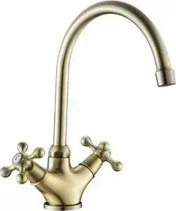 Смеситель для кухни GROSS AQUA Retro Bronze бронза с высоким поворотным изливом (6014012BRL - B01)