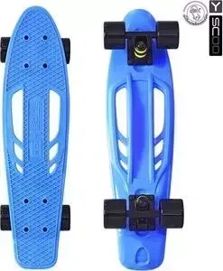 Скейтборд RT 405-B Skateboard Fishbone с ручкой 22" винил 56,6х15 с сумкой BLUE/black