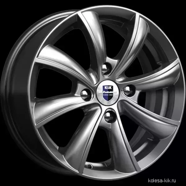 Диск автомобильный КиК БРИЗ Бриз 6X15/4X100 ET38 D67.1 дарк-платинум