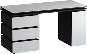 Стол письменный MetalDesign Кварт MD 762.01.11 корпус-черный/ стекло-белый