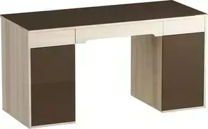 Стол письменный MetalDesign Кварт MD 765.05.02 корпус-ясень светлый/ стекло-венге