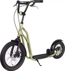 Самокат NOVATRACK внедорожный City Line с дисковыми тормозами колеса 16"/12" max 120кг золотой 1262