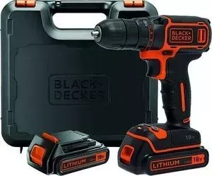 Дрель аккумуляторная BLACK&DECKER Дрели-шуруповерты аккумуляторные Black+Decker BDCDC18K1B