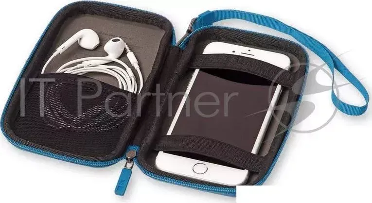 Чехол для путешествий Moleskine Journey Pouch SMALL 90х142x32мм в компл.:ремешок на запястье синий блистер