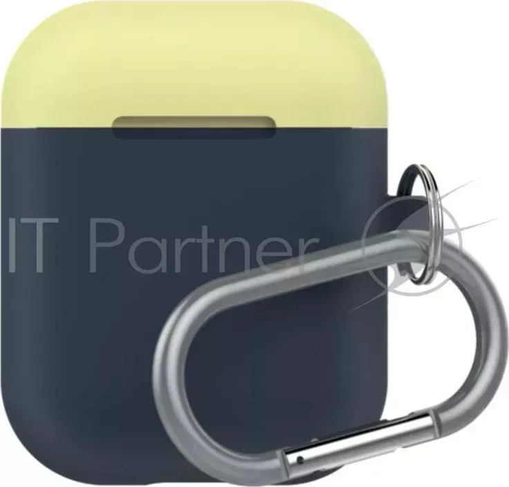 Чехол LAB.C AirPods Capsule 2in1 для зарядного устройства наушников Apple Airpods. Материал силикон. Цвет основной темно синий. Цвет крышек коралловый, лимонный.