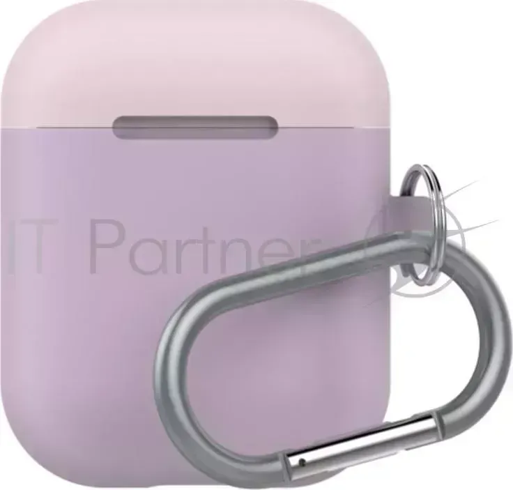 Чехол LAB.C AirPods Capsule 2in1 для зарядного устройства наушников Apple Airpods. Материал силикон. Цвет основной лиловый. Цвет крышек розовый, белый.