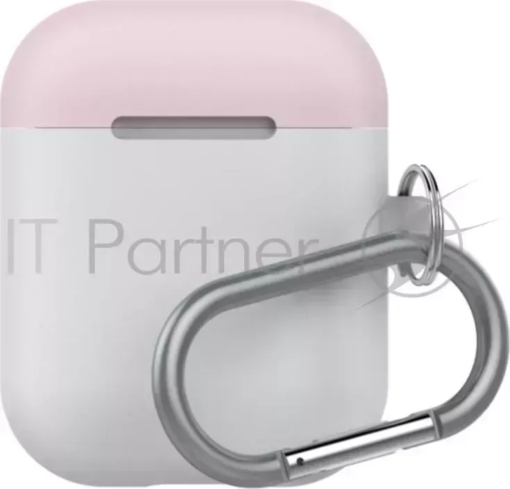 Чехол LAB.C AirPods Capsule 2in1 для зарядного устройства наушников Apple Airpods. Материал силикон. Цвет основной белый. Цвет крышек розовый, коралловый.