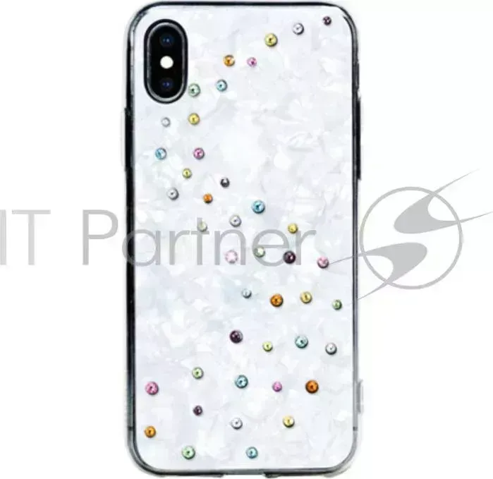 Чехол Bling My Thing для iPhone XS Max, с кристаллами Swarovski. Материал пластик. Коллекция Milky Way. Дизайн Cotton Candy. Цвет белый.