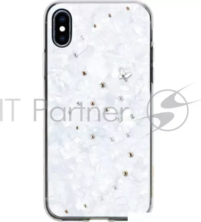 Чехол Bling My Thing для iPhone XS Max, с кристаллами Swarovski. Материал пластик. Коллекция Papillon. Дизайн Angel Mix. Цвет белый.