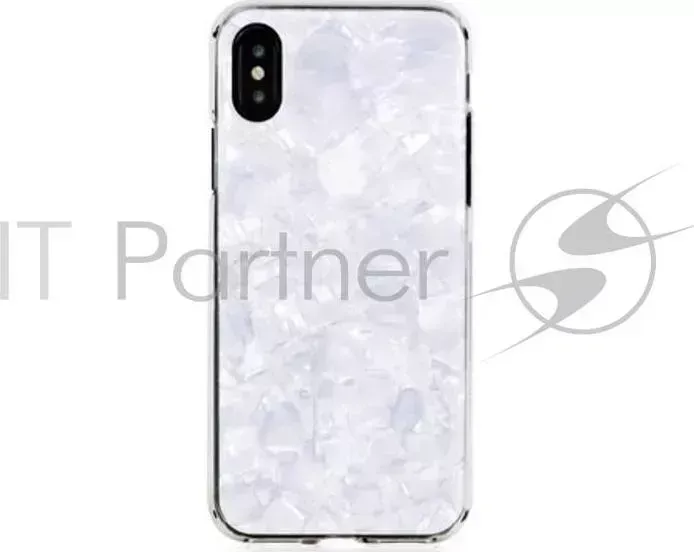 Чехол Bling My Thing для iPhone XS/X. Коллекция Chic Collection. Дизайн White Pearl. Материал пластик.
