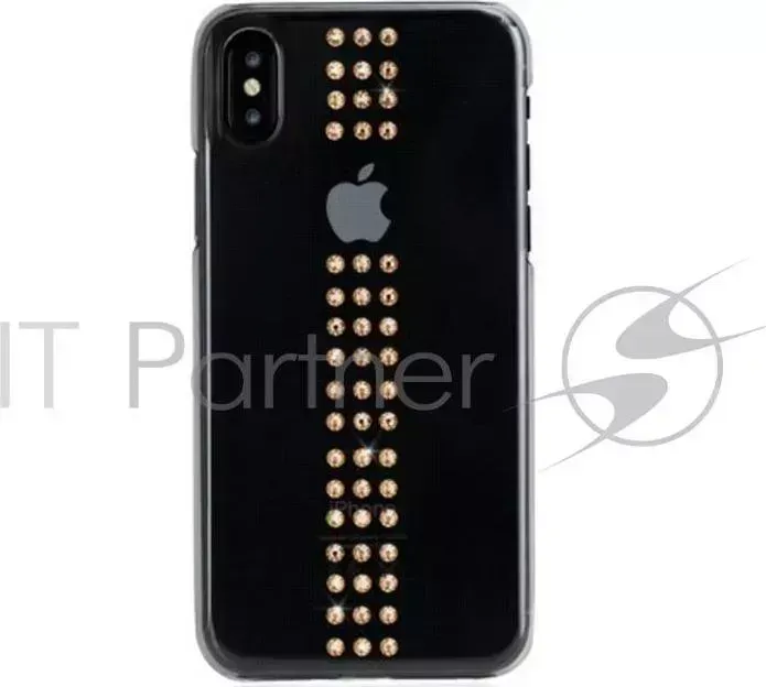 Чехол Bling My Thing для iPhone XS Max, с кристаллами Swarovski. Материал пластик. Коллекция Stripe. Дизайн Gold. Цвет прозрачный.