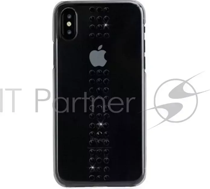 Чехол Bling My Thing для iPhone XS Max, с кристаллами Swarovski. Материал пластик. Коллекция Stripe. Дизайн Jet. Цвет прозрачный.
